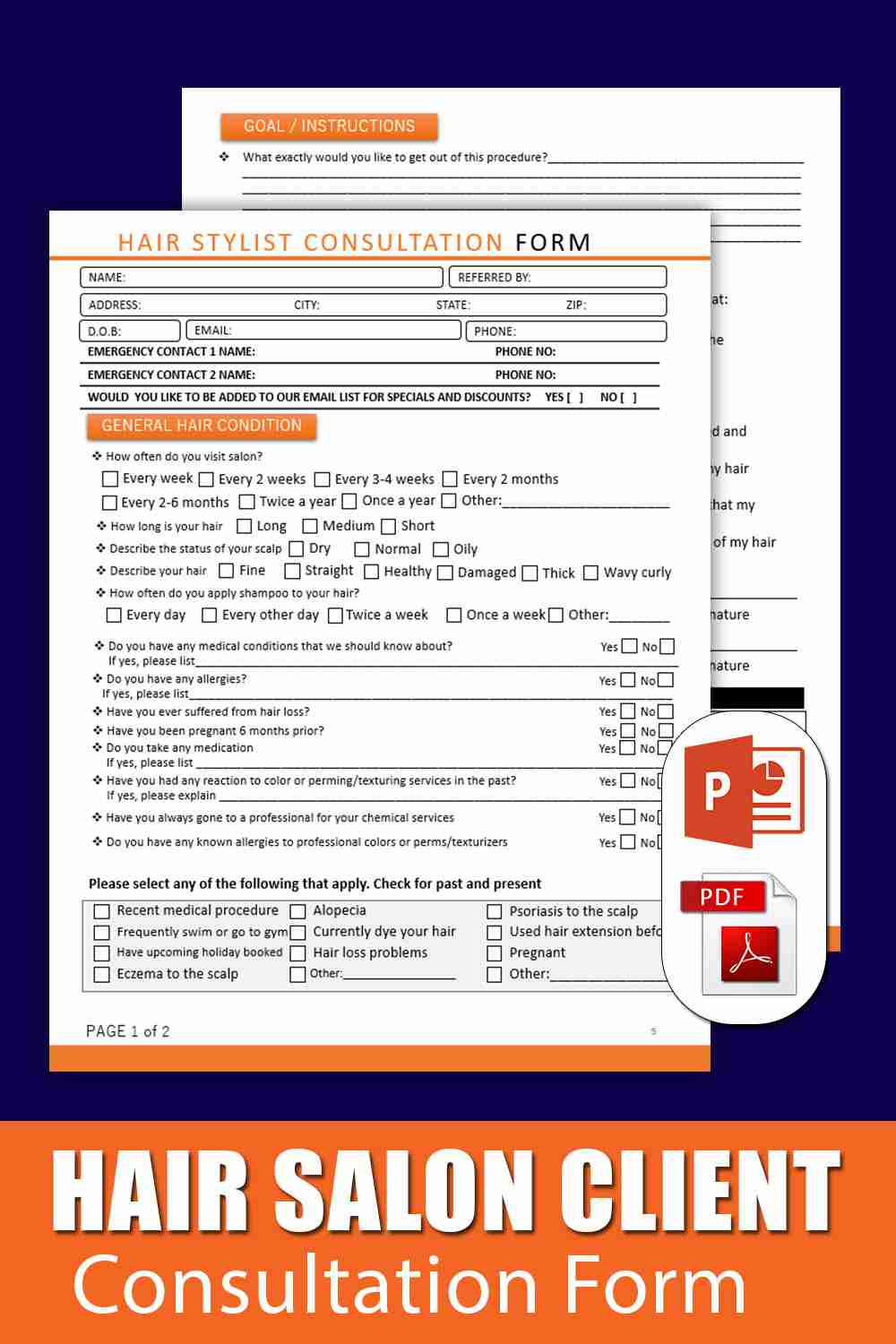 Hair Salon Client Consultation Form